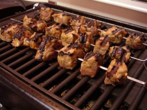 kabobs on grill