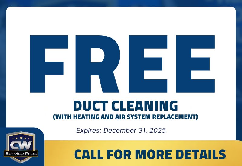 CW Service Pros ad offering free duct cleaning deal