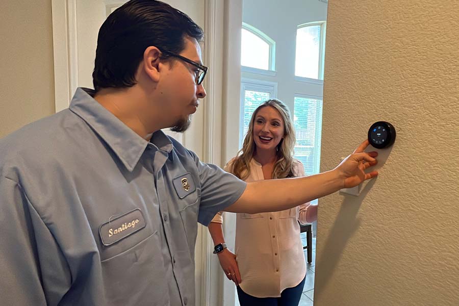 Thermostat installed in Lewisville home