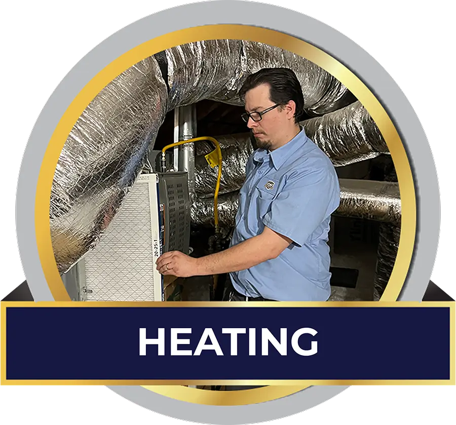 HVAC technician servicing heating unit