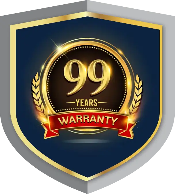 Gold 99 year warranty badge
