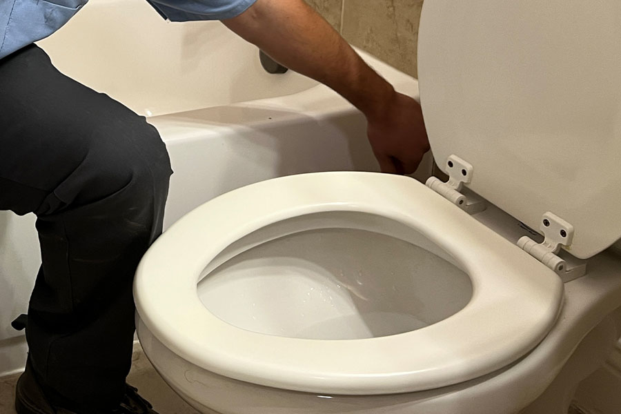 Toilet installation in Lewisville