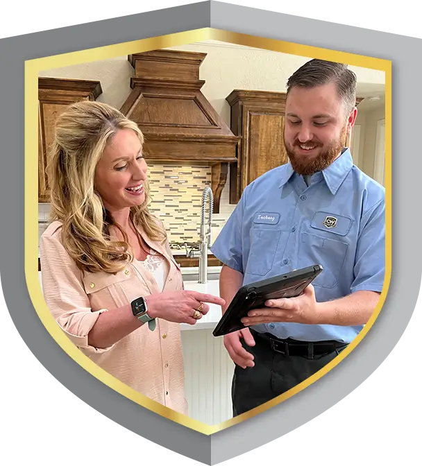 CW Service Pros technician discussing upgrade options