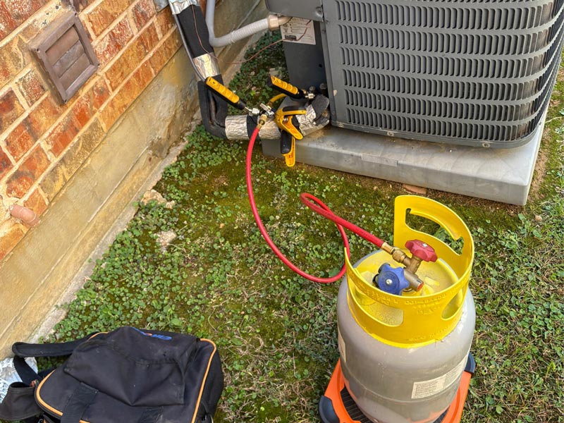 HVAC system serviced during emergency repair in Denton TX
