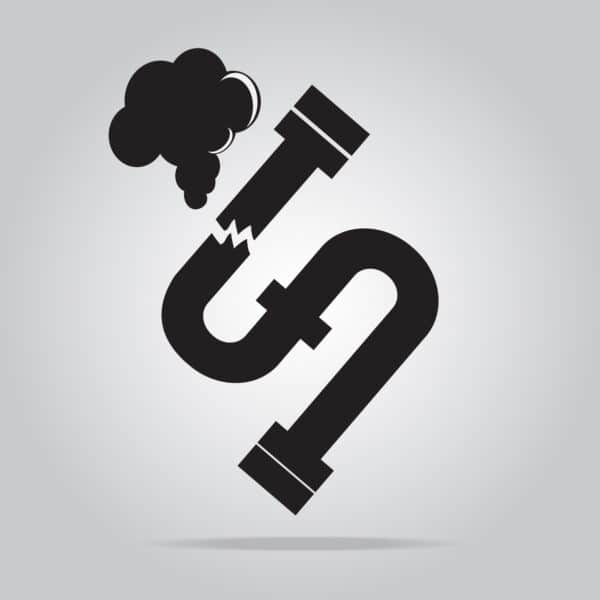 Gas leak pipe icon. Polution Gas Pipe icon sign vector illustration