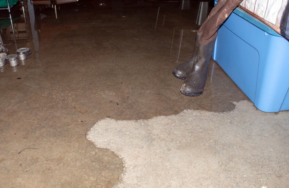 water leakage from concrete slab