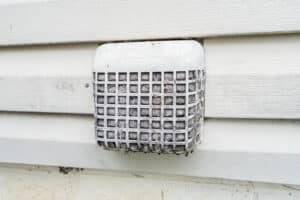 dryer vent that is clogged and needs cleaning pictire