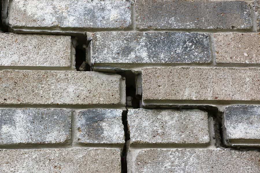 broken bricks slab leak repair pic